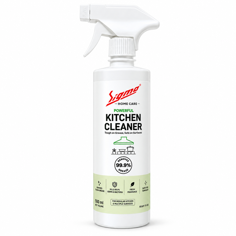 Sigma Home Care Kitchen Cleaner | Tough Grease & Oil Remover Spray | Fast & Easy Cleaning of Stoves, Chimneys, Countertops, Sinks & Tiles | Removes Stubborn Kitchen Stains & Grime | 500ml