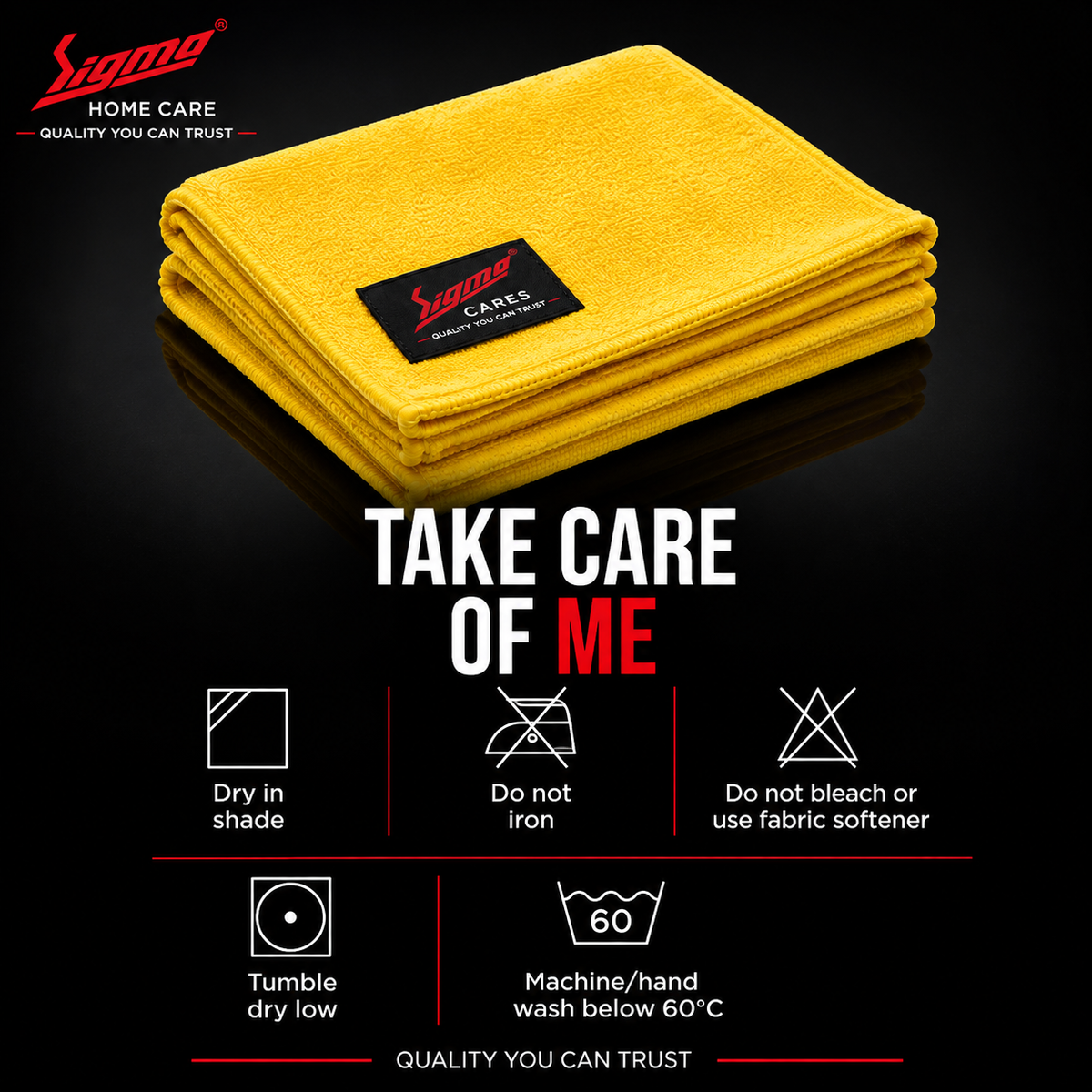 Sigma Home Care Premium Microfiber Cleaning Cloth – 400 GSM | 40 × 60 cm | Pack of 2